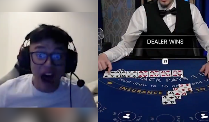 ¿La mano de Blackjack más brutal que jamás hayas visto? Un streamer lo vive en directo