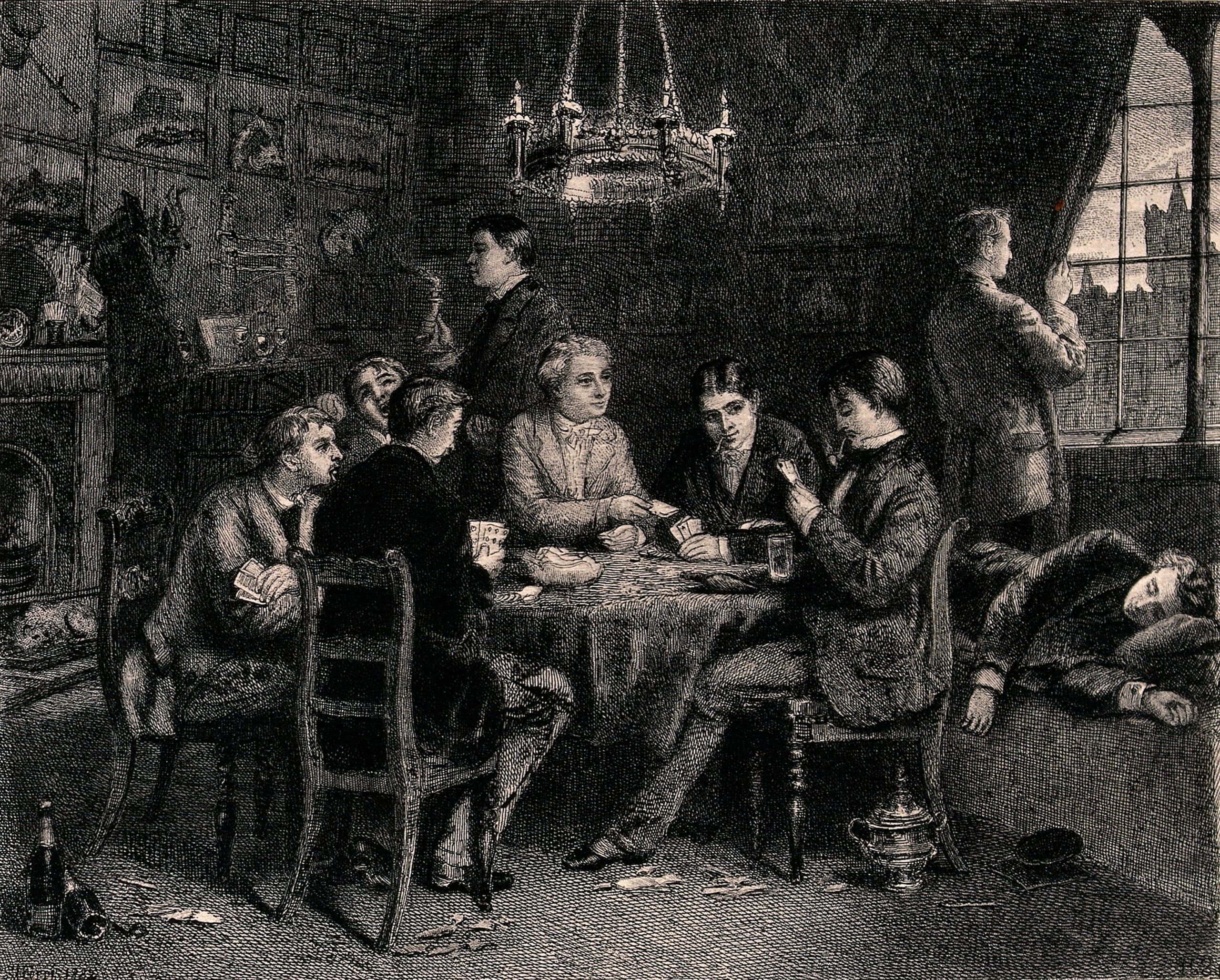 Jugadores reunidos alrededor de una mesa de cartas