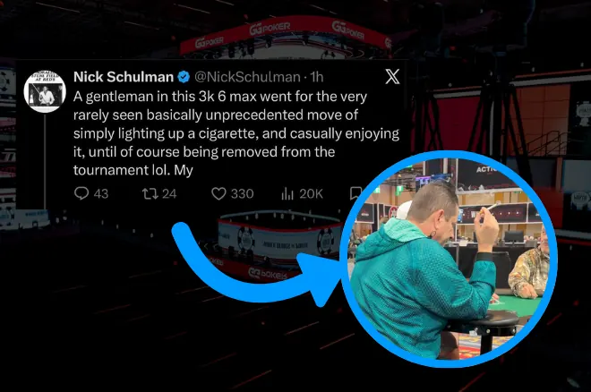 Gracz wyrzucony z turnieju WSOP za palenie papierosa i kradzież żetonów