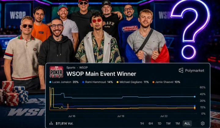 Mercado de predicciones para el Main Event de la WSOP 2026: Jumalon lidera las cuotas, pero la liquidez es escasa