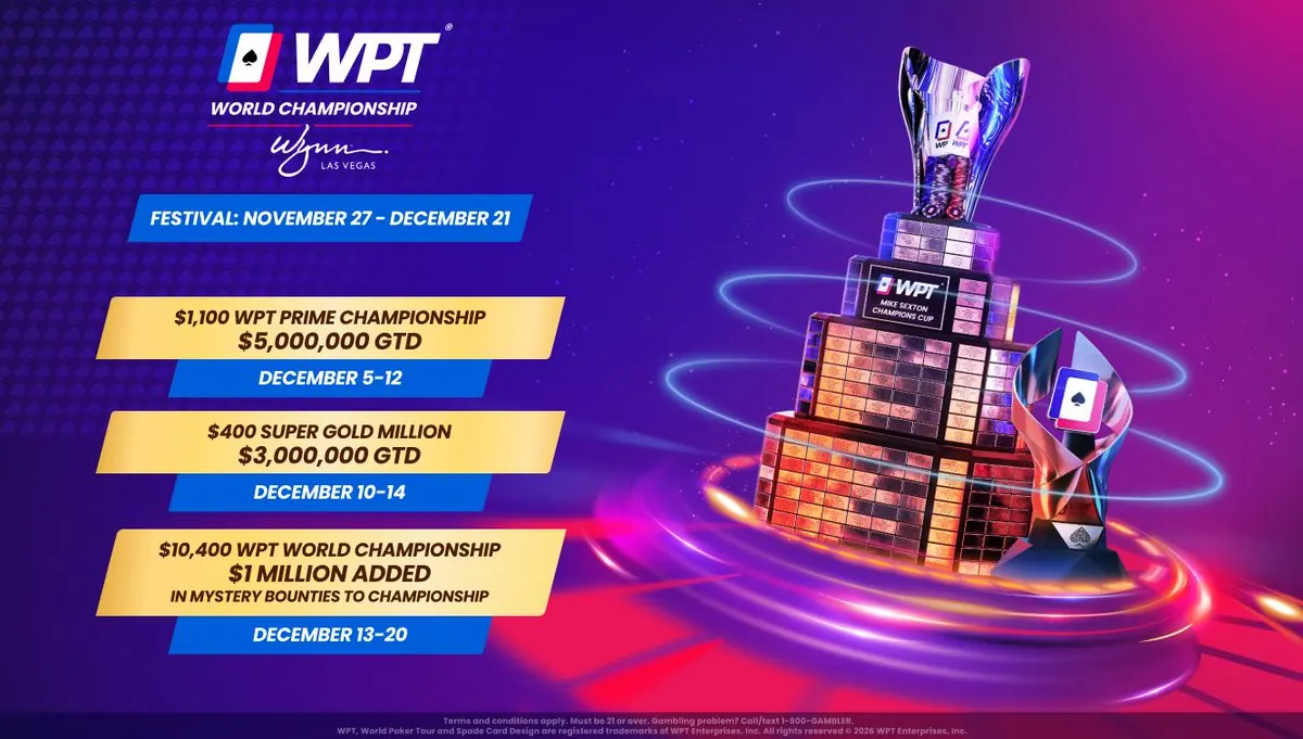 WPT World Championship 2026: el festival de Wynn Las Vegas añade un Super Gold Million de $3 millones y misterio de $1 millón