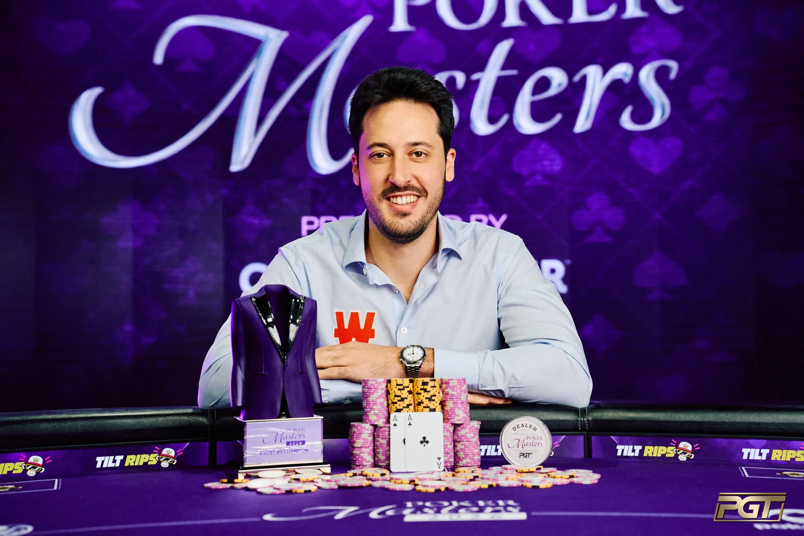 Adrian Mateos después de ganar el Evento #5 de las Poker Masters 2026