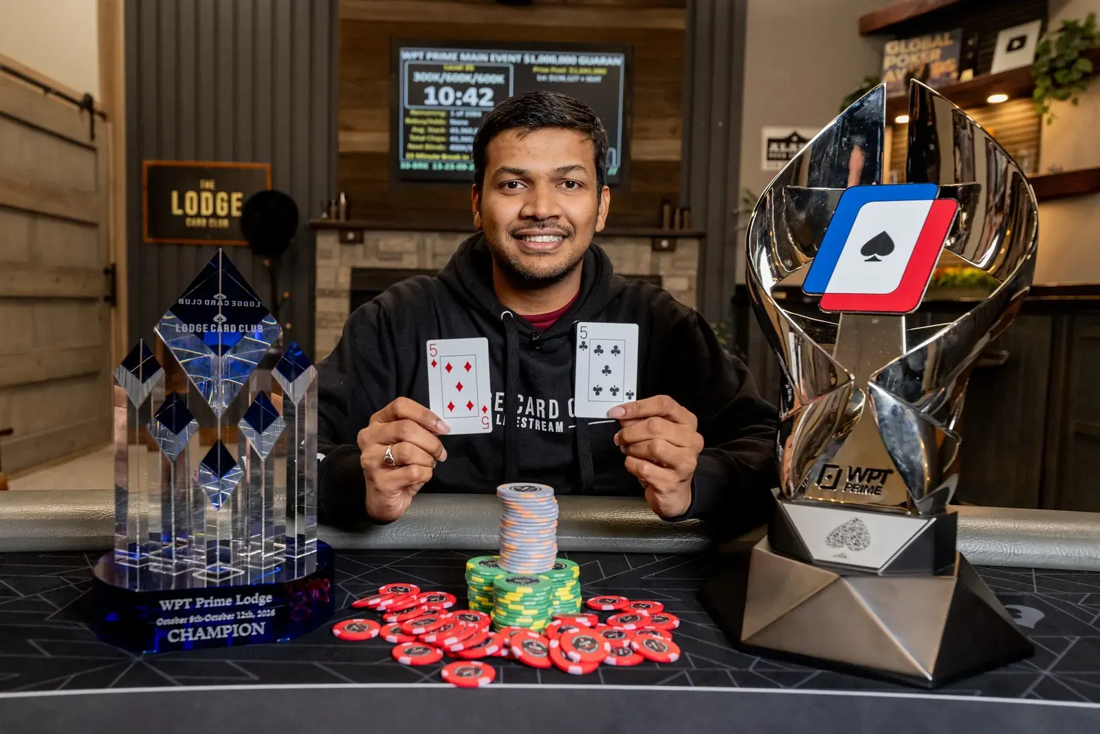 Mesa final del torneo WPT Prime Lodge Championship en The Lodge Card Club, Texas